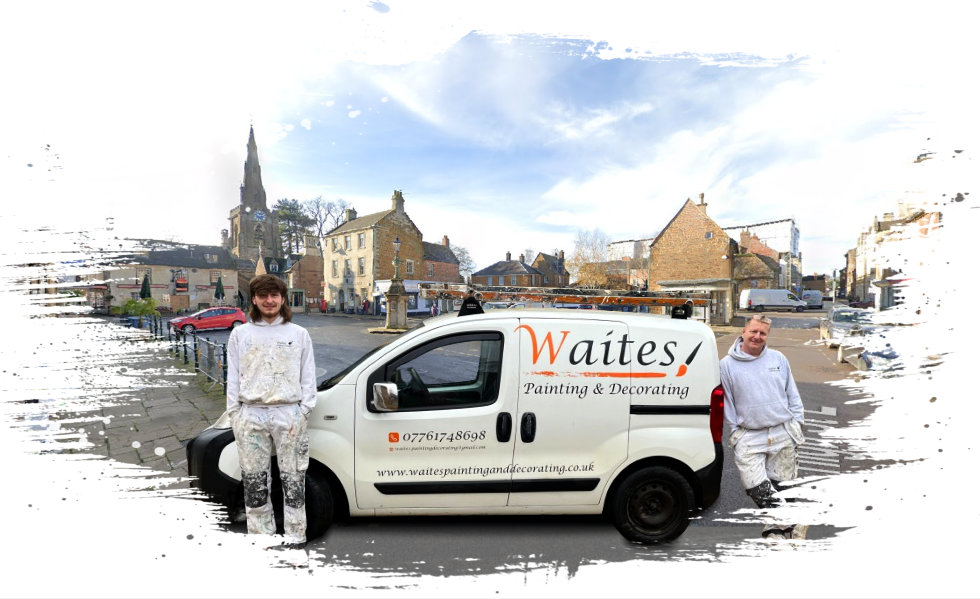 Waites spray painting team in Uppingham, Rutland